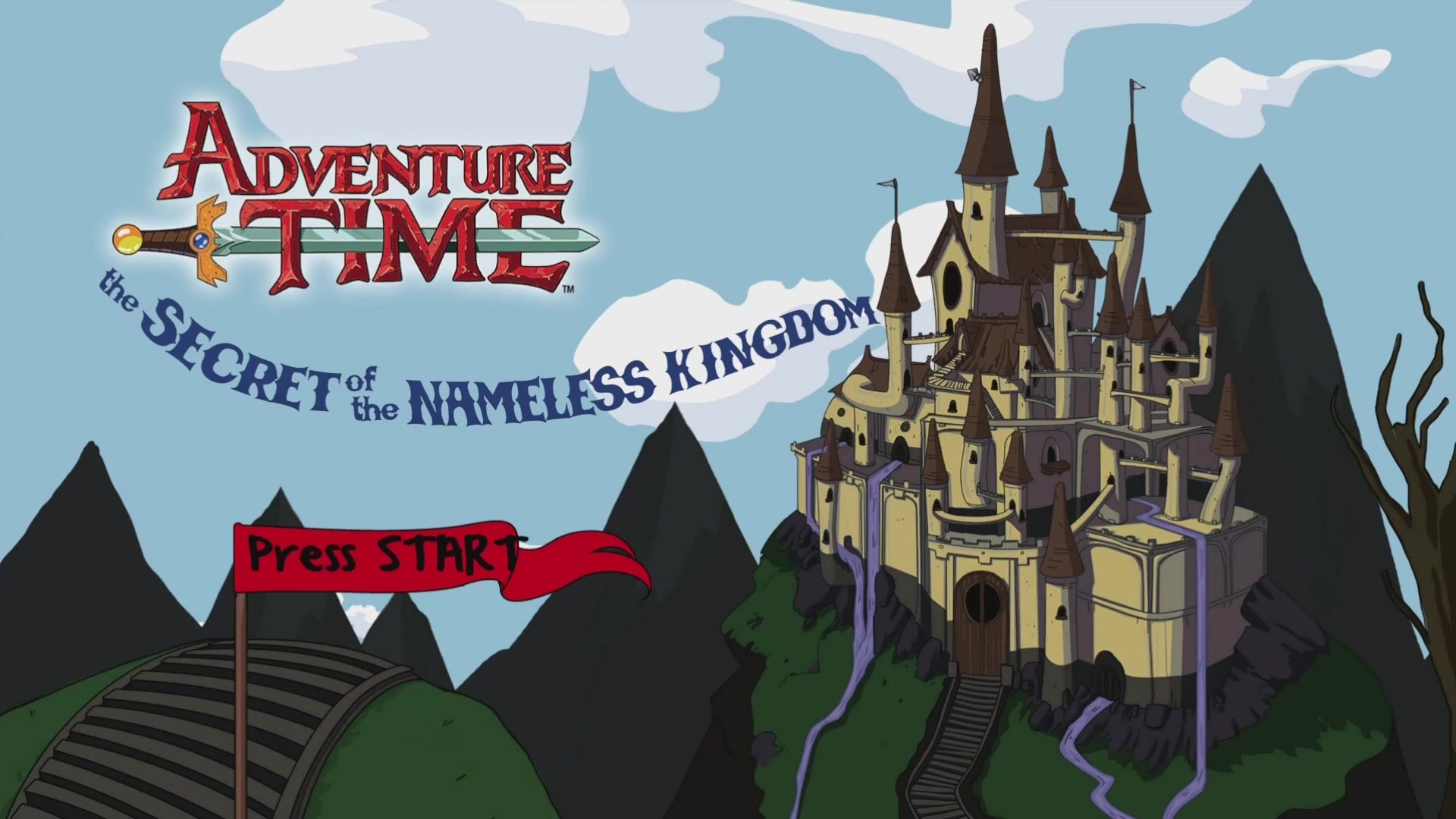 Adventure Time: The Secret of the Nameless Kingdom title screen for Xbox 360